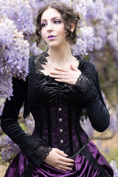 purple gothic corset wedding dresses