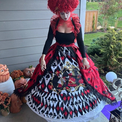 Queen Of Hearts Alice in Wonderland  Victorian Corset Gown