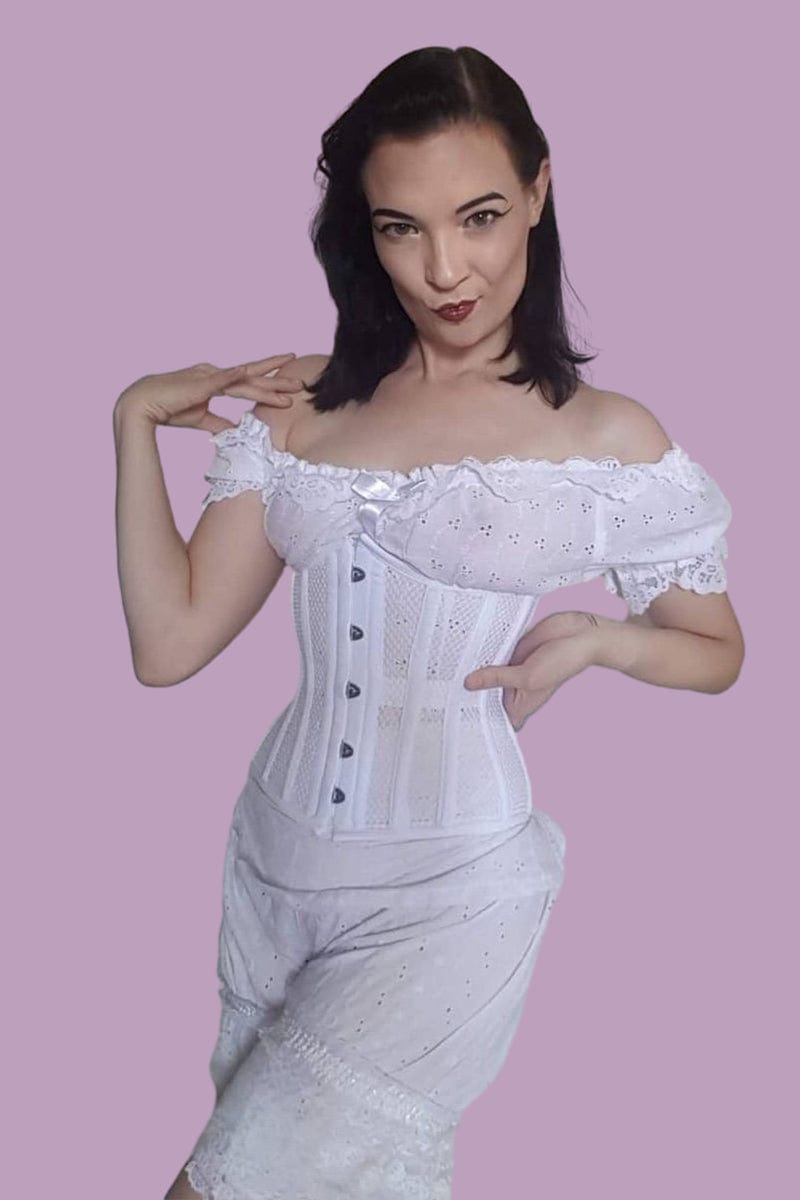 Undercover Angel White Mesh corset  australian waist training corset –  Gallery Serpentine