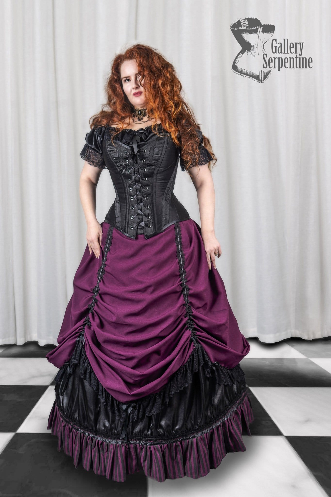 Made to Measure Burgundy Beauty Victorian Skirt Set and boned petticoat –  Gallery Serpentine