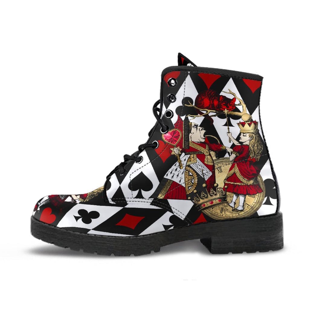 Alice In Wonderland Lace Up Doc Martens Style Women's Ankle Boots - Alice - Queen Of shops Hearts - Mad March Hare - The Mad Hatter.