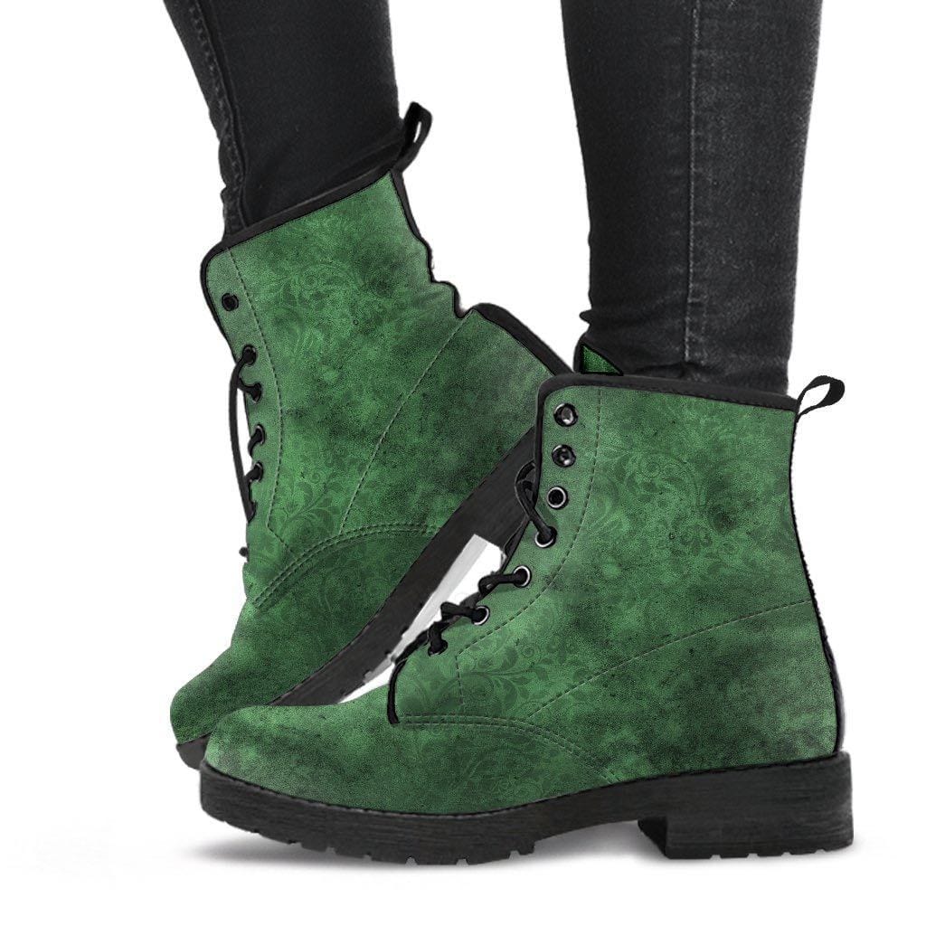 Green combat hot sale boots women's