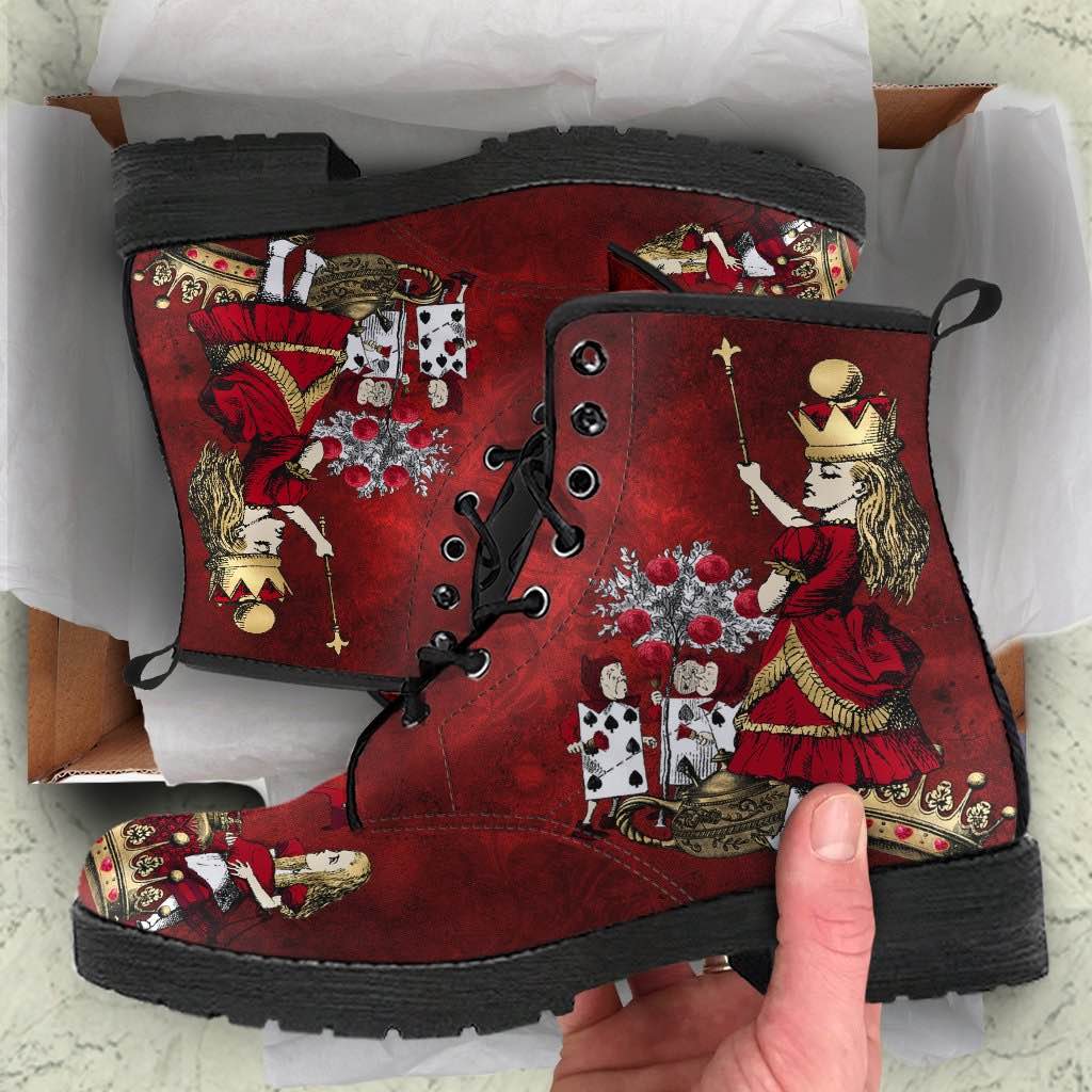 GOTHIC Grunge Alice Women s Vegan Boots Red Alice in