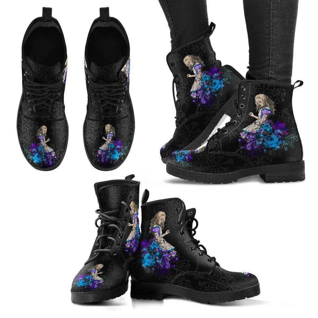 Alice in wonderland combat boots hotsell